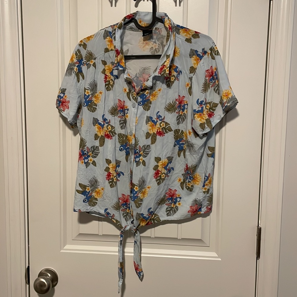 Disney - lilo and stitch tie front Hawaiian shirt - 2XL